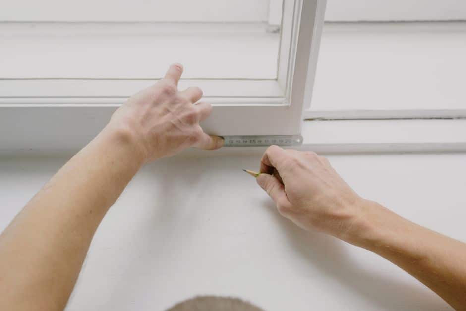 Measuring window rough opening for casement frame installation